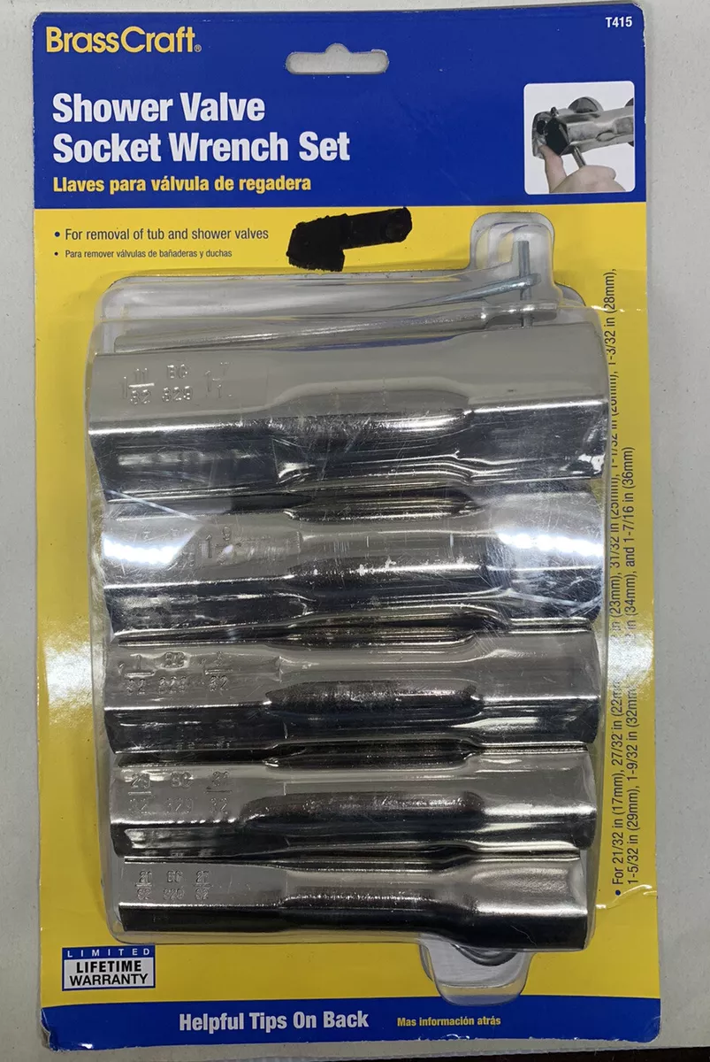 Shower valve socket wrench outlet
