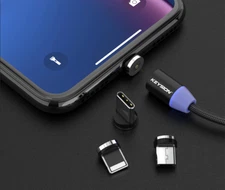 Magnetic USB Charging Cable 6ft/2m Iphone/USB-C/Micro-USB