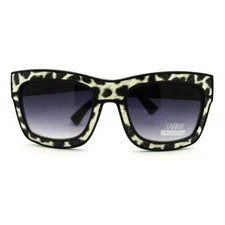 Designer Fashion Glitter Animal Print Thick Plastic Heavy Rim Sunglasses