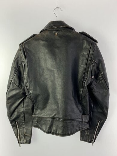 Schott Riders Jacket 80s to 90s Biker Tag Double 34 Leather Black
