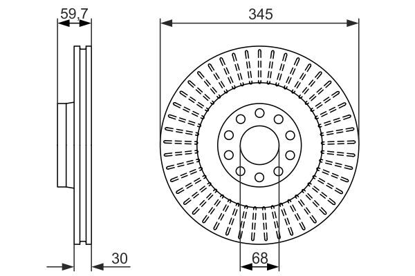 2X Bosch 0 986 479 589 Bremsscheibe FüR Audi-image