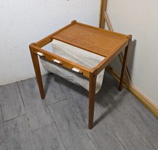 Vintage BRDR Furbo Mid Century Danish Modern Teak Wood Side Table Magazine Rack