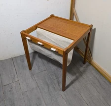Vintage BRDR Furbo Mid Century Danish Modern Teak Wood Side Table Magazine Rack
