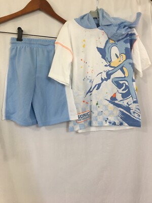 Sonic The Hedgehog Boys Hoodie T Shirt Shorts Set Outfit Costume Sizes 6 NWT