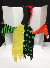 Adult Sinister Clown Pullover Hooded Robe Makeup Nose Halloween Costume Large  