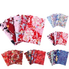 5 x Japanese Bronzing Cotton Fabric Patchwork...