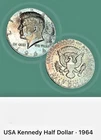 1964 Kennedy Half Dollar 90% Silver, AU