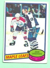 (1) JOHN ANDERSON 1980-81 O-PEE-CHEE # 79 LEAFS ROOKIE VG  CARD (M8739). rookie card picture