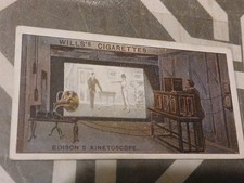 THOMAS EDISON 1910s First Movies Projector Invention Tobacco Card