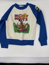 VTG Mickey Inc Kids Disney Mickey Mouse Crewneck Sweatshirt Blue Size Youth 5/6