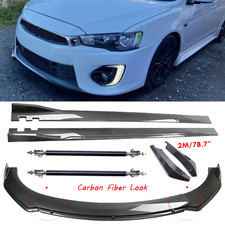 For Mitsubishi Lancer Carbon Fiber Front Bumper Rear Lip Spoiler Side Skirt