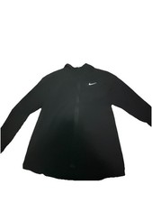Nike Windbreaker Jacket Men's Small Black Hood Hoodie Zip Up Pocket