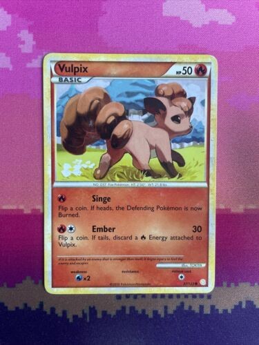 Pokemon Card Vulpix HeartGold SoulSilver Common 87/123 Near Mint