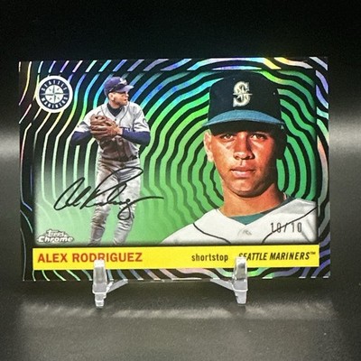 2025 Topps Chrome Platinum Alex Rodriguez Black Vibration Refractor /10 SP   