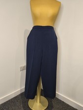 Just Elegant Navy Cropped Tailored Trousers Size 12