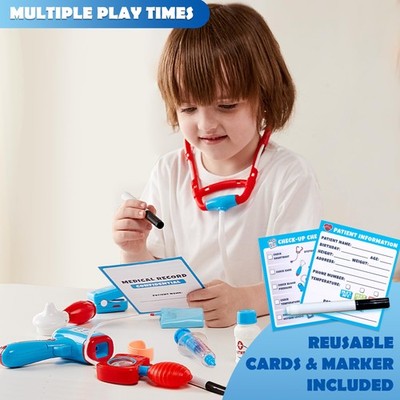 Play-Act Kids Doctor Kit, 16-Piece Medical Kit with Bag, Doctor