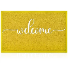 Yellow Outdoor Mat Front Door Indoor Welcome Doormat,Anti Slip Rubber Door
