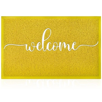 AAZZKANG Yellow Outdoor Mat Front Door Indoor Welcome Doormat,Anti Slip Rubber Door