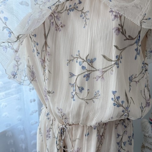 Traje de Juego Zimmerman Beige Floral 100% Seda Un Hombro con Volantes para Mujer’s 3 EE. UU. 10 - Imagen 13 de 13