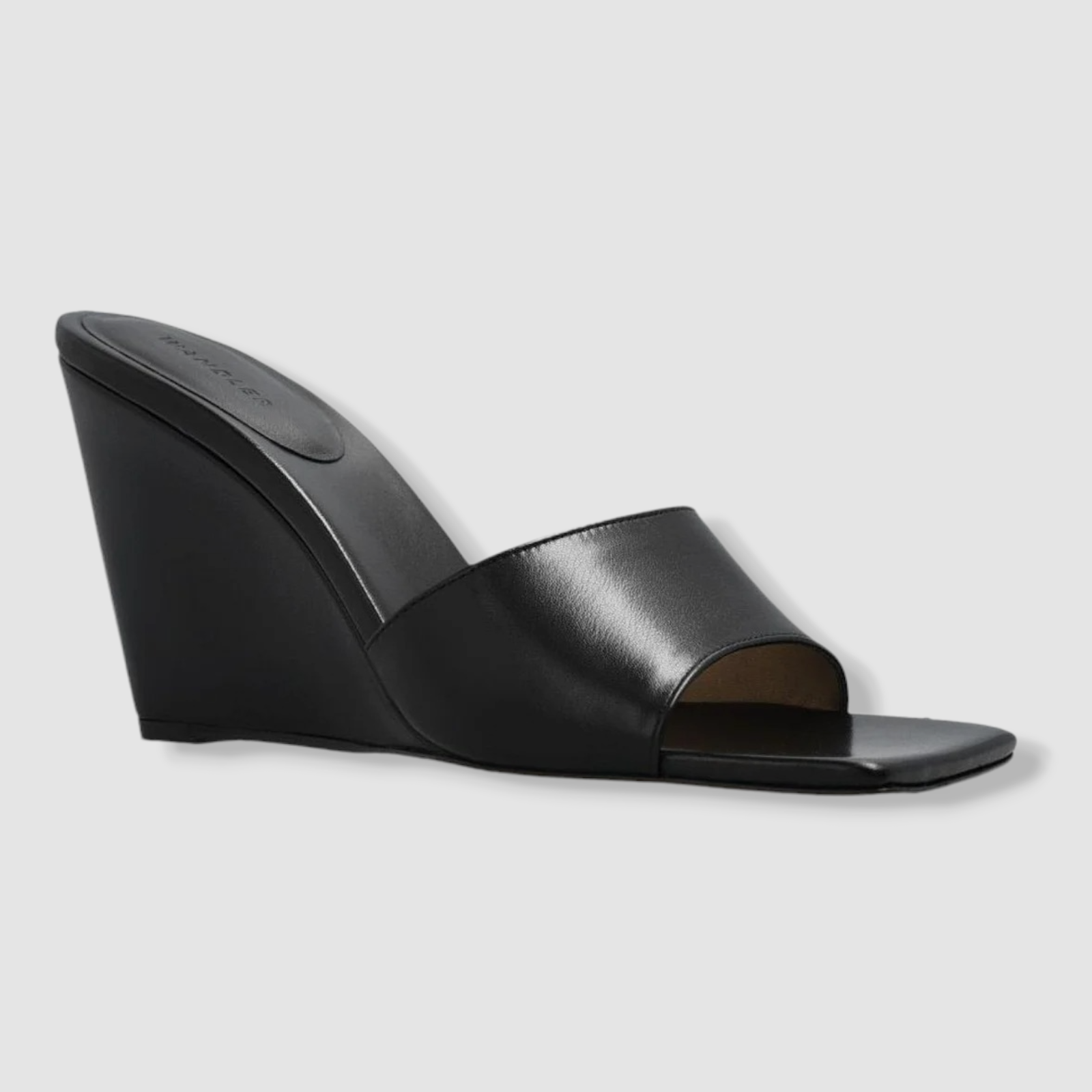 $510 Wandler Women's Black Gaia Leather Wedge Slide Sandal Shoes Size 36