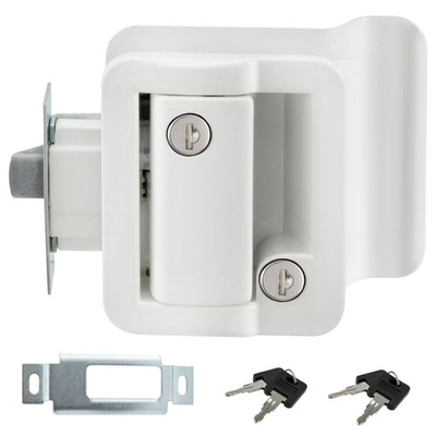 #ad White RV Paddle Entry Door Lock Latch Handle Knob Deadbolt NEW Camper Trailer $29.95