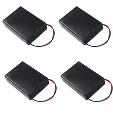 4 Pieces 3 Slots 1.5V AA Battery Case Holder Battery Spring Clip Storage Box ...