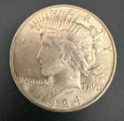 1924 P Peace US Silver Dollar  90% Silver US Coin