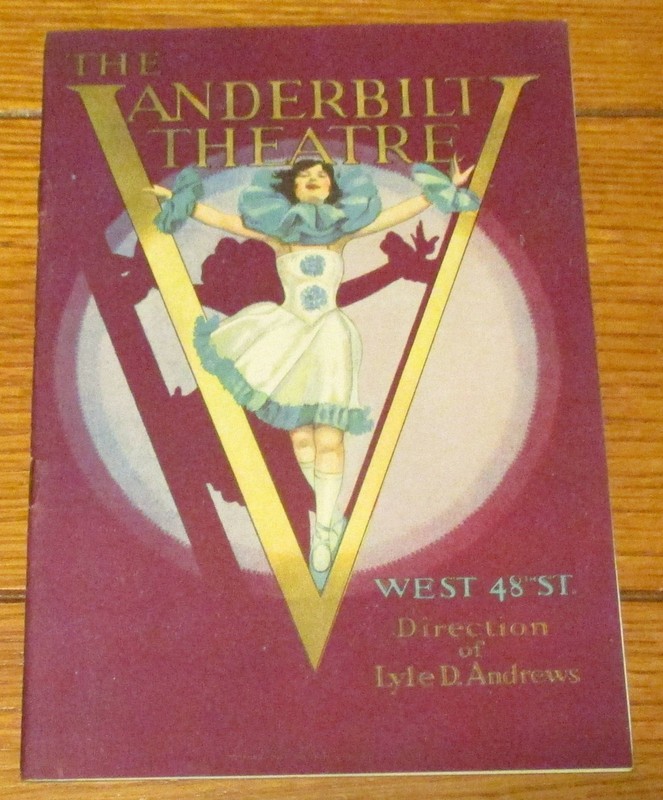 1930 Broadway Playbill "The Plutocrat" W/ MR. &  Mrs. Coburn  Vanderbilt Theatre