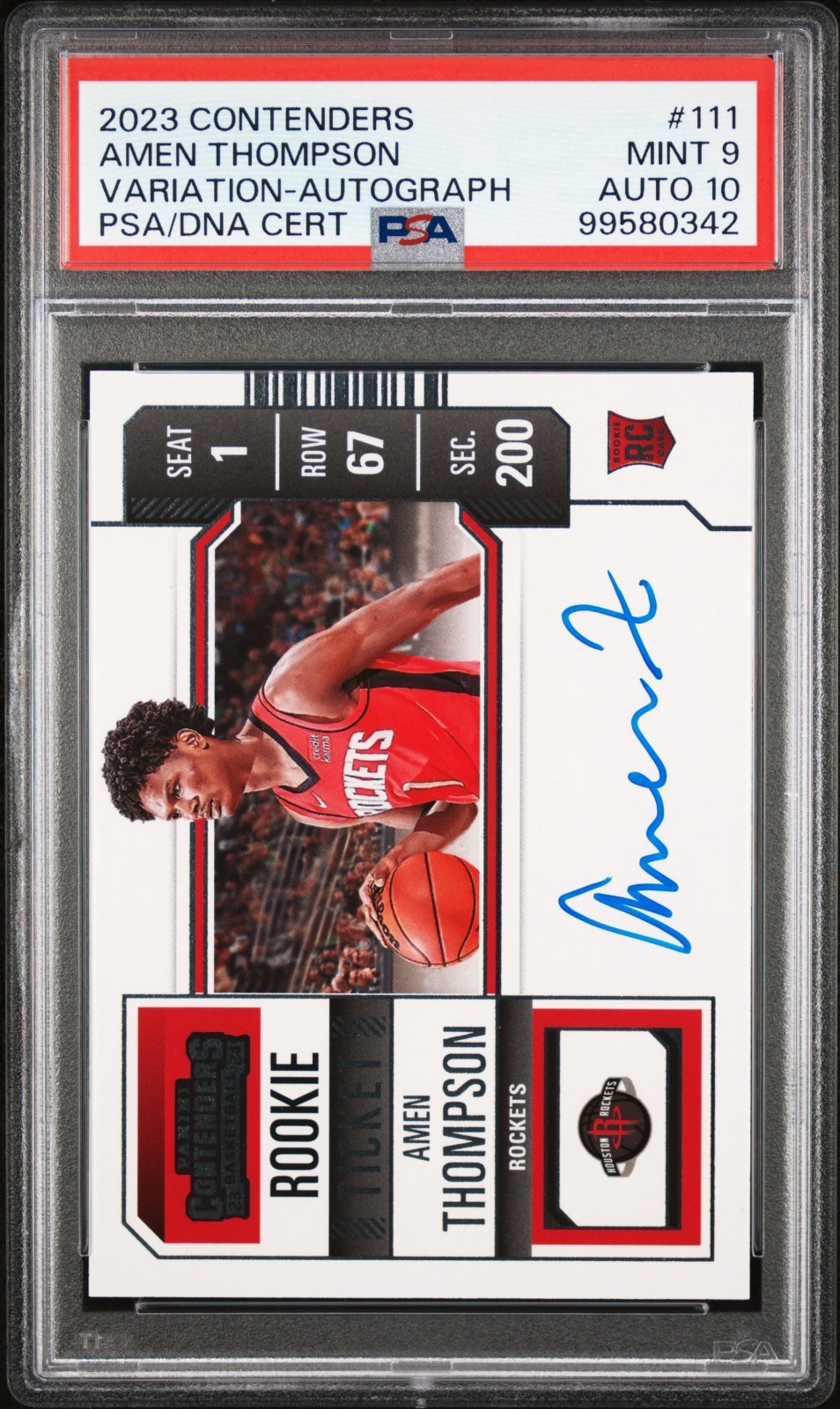 2023 Panini Contenders Amen Thompson RC AUTO (10) #111 PSA 9 *Pop 10 1 Higher*