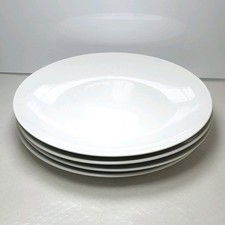 Lot of 4 Pillivuyt Coupe France Solid Pure All White Dinner Plate 11"