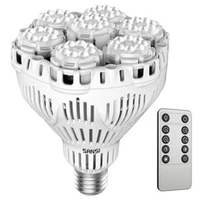 SANSI 40W Dimmable LED Grow Light Bulb Full Spectrum w Remote New Open Box