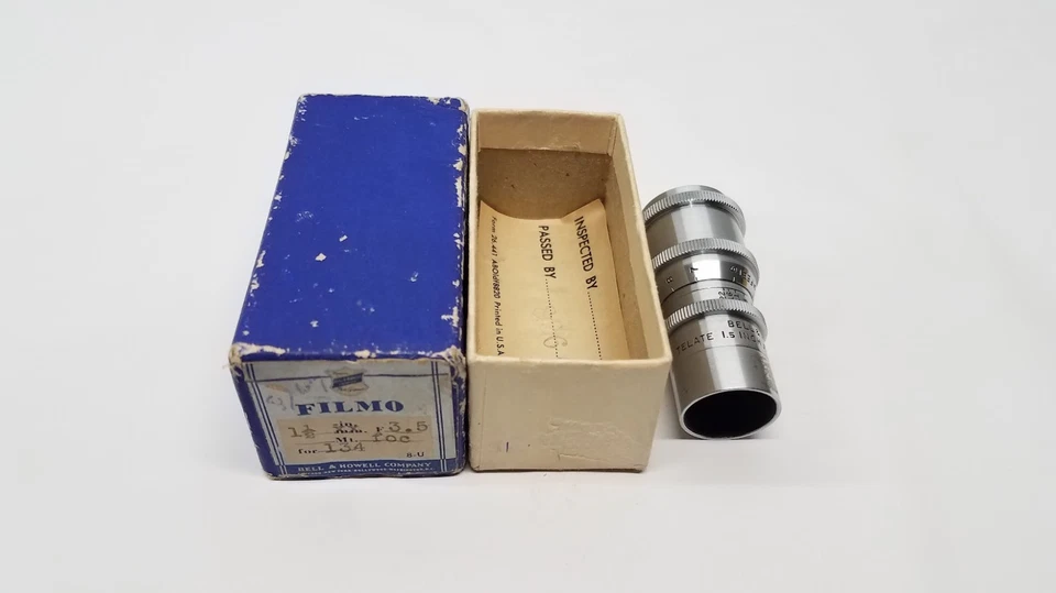 Bell & Howell Filmo Telate 1.5" 38mm f3.5 for 134 Motion Picture Lens w/ Box - Image 2 of 4