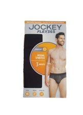 Jockey Men's Underwear Flex 365 Super Soft Modal, Black, Medium
