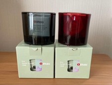 Iittala kivi Tealight Candle Holder Cranberry & Gray Marimmeko 60mm Set of 2