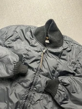 Tempco Jacket Mens M/L Black Goose Down Insulated Down Puffer Quilted USA Bomber