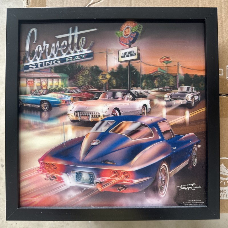 Corvette Sting Ray 3D  Wall Art Decoration.        13” X 13” inch GM