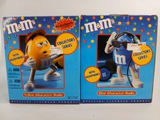 Set Of 2 Vintage M M's Radio Shack Blue  Yellow -with Headphones NEW NOS