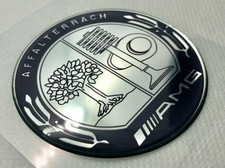 amg 60 mm Aufkleber 3D gewölbte Gel Embleme Chrom Schwarz Qualitätsaufkleber