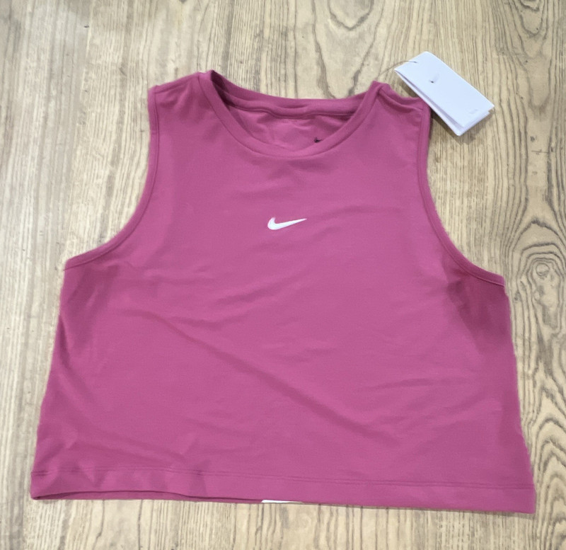 Nike Pro Dri-FIT Girls XL Pink Sleeveless Training Tank Top Crew Neck Logo