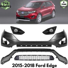 Front Bumper Cover Fascia & Lower Grille Kit For 2015-2018 Ford Edge