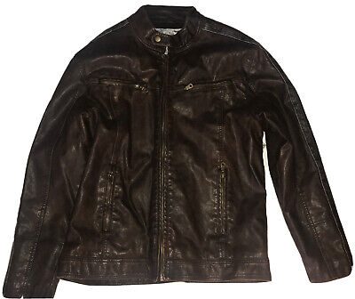 Parts Leather Jacket XL 100% Polyurethane RN#115443 Made China Dark  Brown/Black | eBay