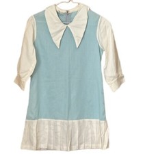 VTG 1970's JC Penney Carol Evans Dress, Point Collar Ruffle Hem Youth Sz 10