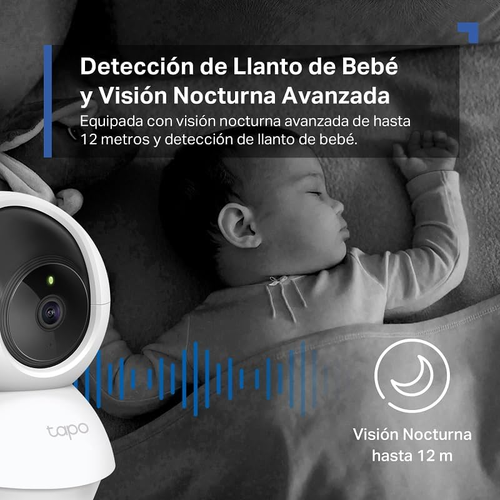 Tapo Cámara De Vigilancia Wifi Interior 360° 1080P C200C, Visión Nocturna, Notif - Imagen 5 de 12