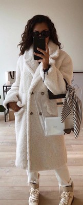 mango teddy coat white