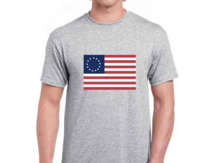 Betsy Ross Colonial Flag Tee Shirt 13 F Kap Conservative Republican Gray T-Shirt