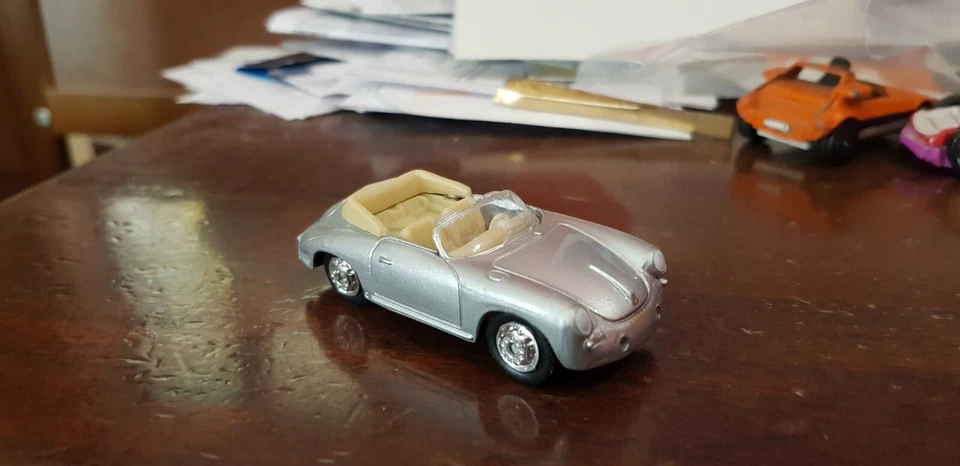 WELLY 1/60 PORSCHE 356B CABRIO ARGENTO VERY GOOD - Immagine 2 di 4