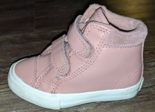 Converse Chuck Taylor All Star toddler girls pink leather hi top sneakers size 6
