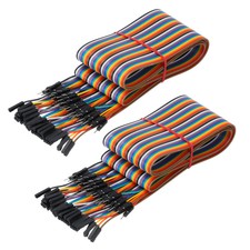 Male to Female 40Pin Breadboard Jumper Wire 2.54mm Pitch Cable 100cm 1 Pcs