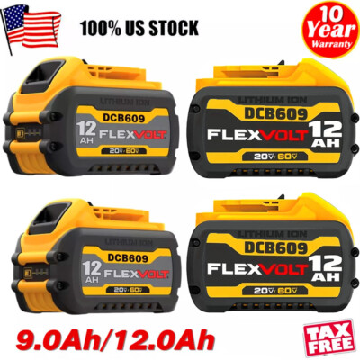 #ad 12Ah For DEWALT DCB609 2 20V 60V MAX FLEXVOLT 9Ah Li Ion Battery DCB609 DCB606 $100.98