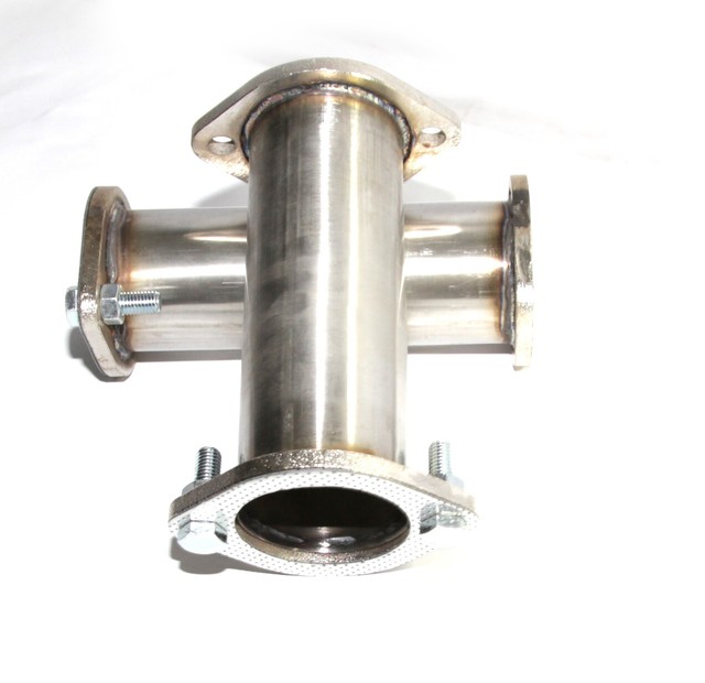 2 Piece 3" 2Bolt Steel Flange Catback Exhaust Muffler SS Extension Pipe